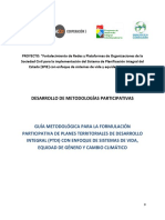 Guía metodológica para la formulación participativa de PTDI