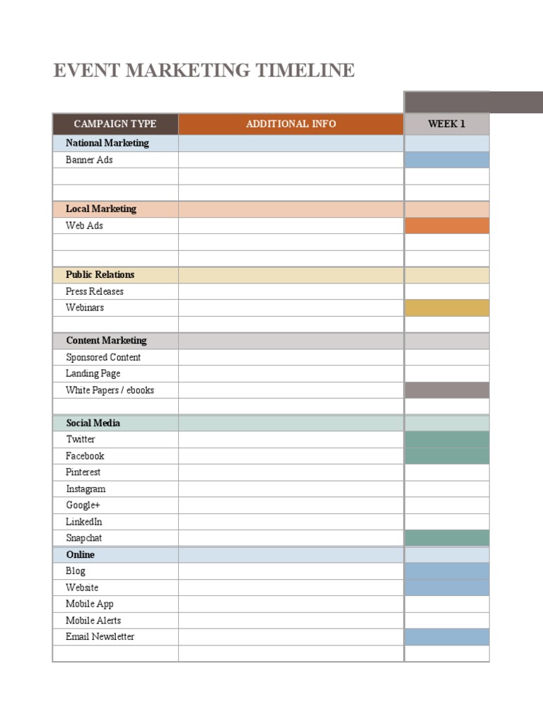 Comprehensive Event Marketing Timeline | PDF