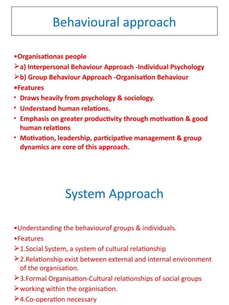 Behavioural Approach | PDF