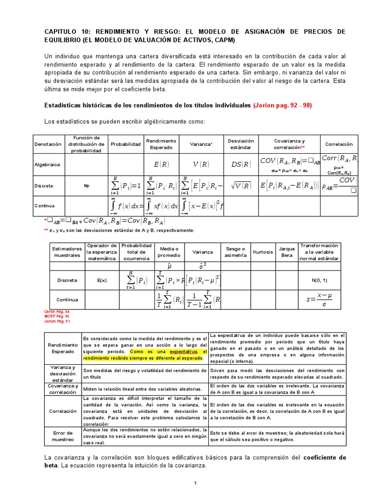Estructura de Capital y Riesgo | PDF | Desviación Estándar | Covarianza