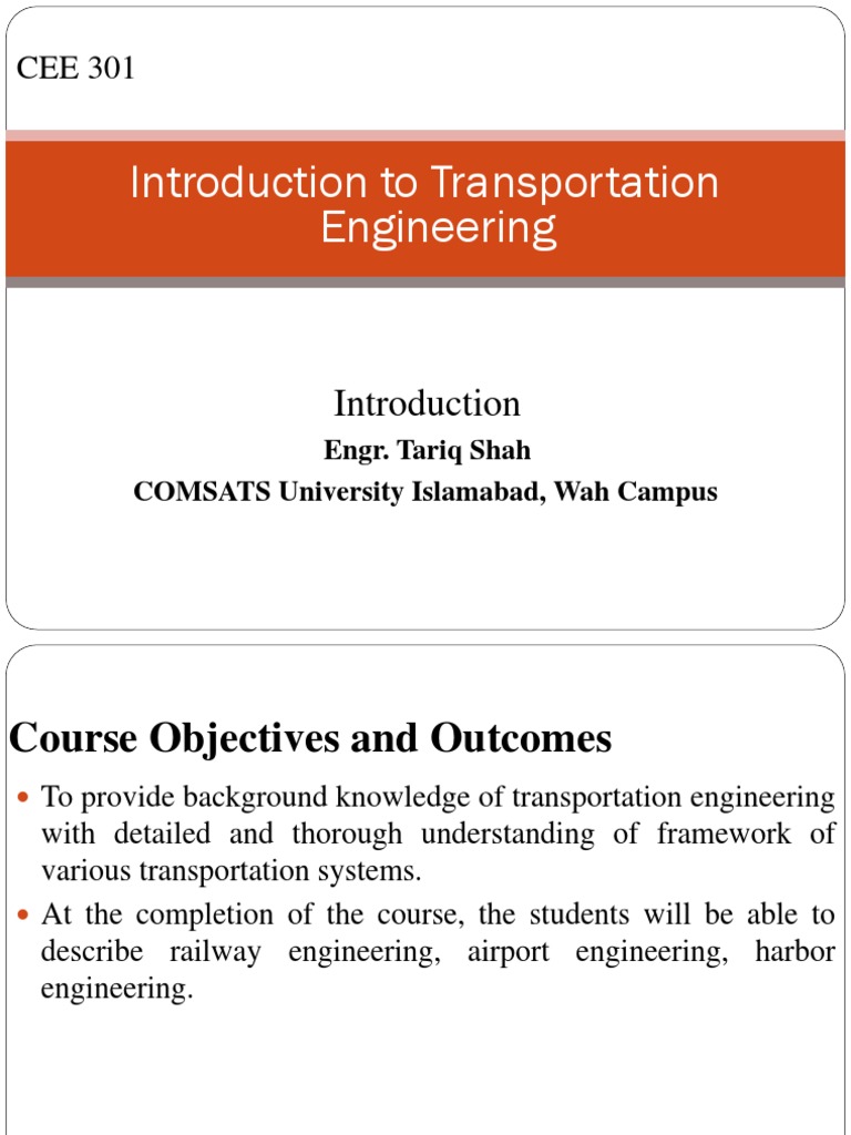 Introduction to Transportation Engineering | PDF | Rail Transport ...