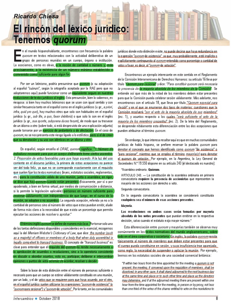 Significado y tipos de quórum | PDF | Quórum | Procedimiento parlamentario