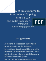 Overview of Issues Related To International Shipping: Capt Sarabjit Butalia MSC Fni Imoma 9 May 2020