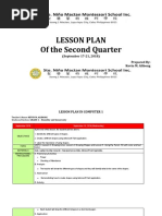 LESSON PLAN - Week 5 (Second Quarter) - September 17-21, 2018