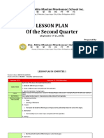 LESSON PLAN - Week 5 (Second Quarter) - September 17-21, 2018