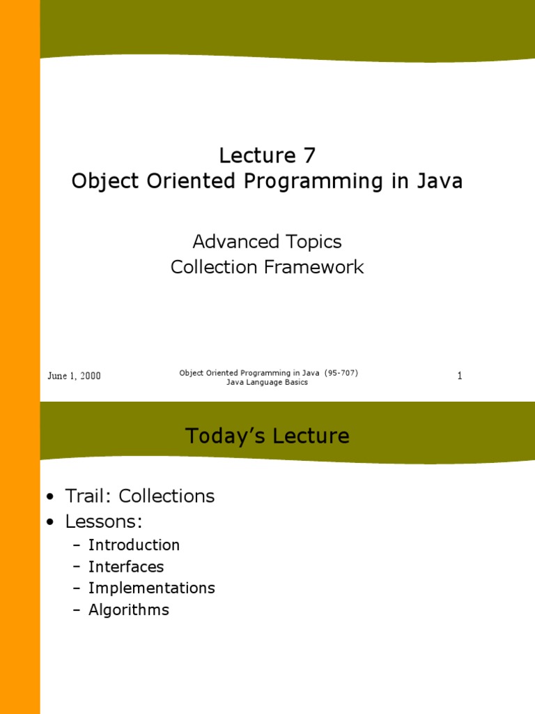 Object Oriented Programming in Java: Advanced Topics Collection ...