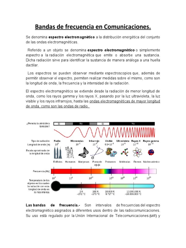 Bandas de Frecuencia en Comunicaciones | PDF | Espectro ...