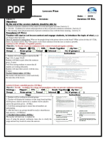 Present Continous Unit 1 Lesson Plan