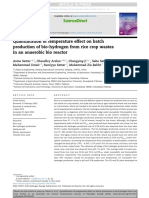 Quantification of Temperature Effect On Batch Production of Bio-Hydrogen From Rice Crop Wastes in An Anaerobic Bio Reactor