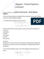 Algebra Block Diagram - Control Systems Questions and Answers