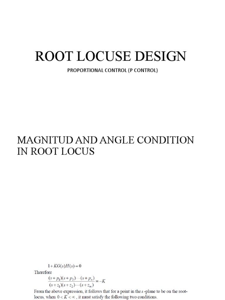 Root Locus Design and Controller Types | PDF | Teaching Methods ...