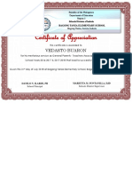 Certificate of Appreciation: Vedasto Buaron