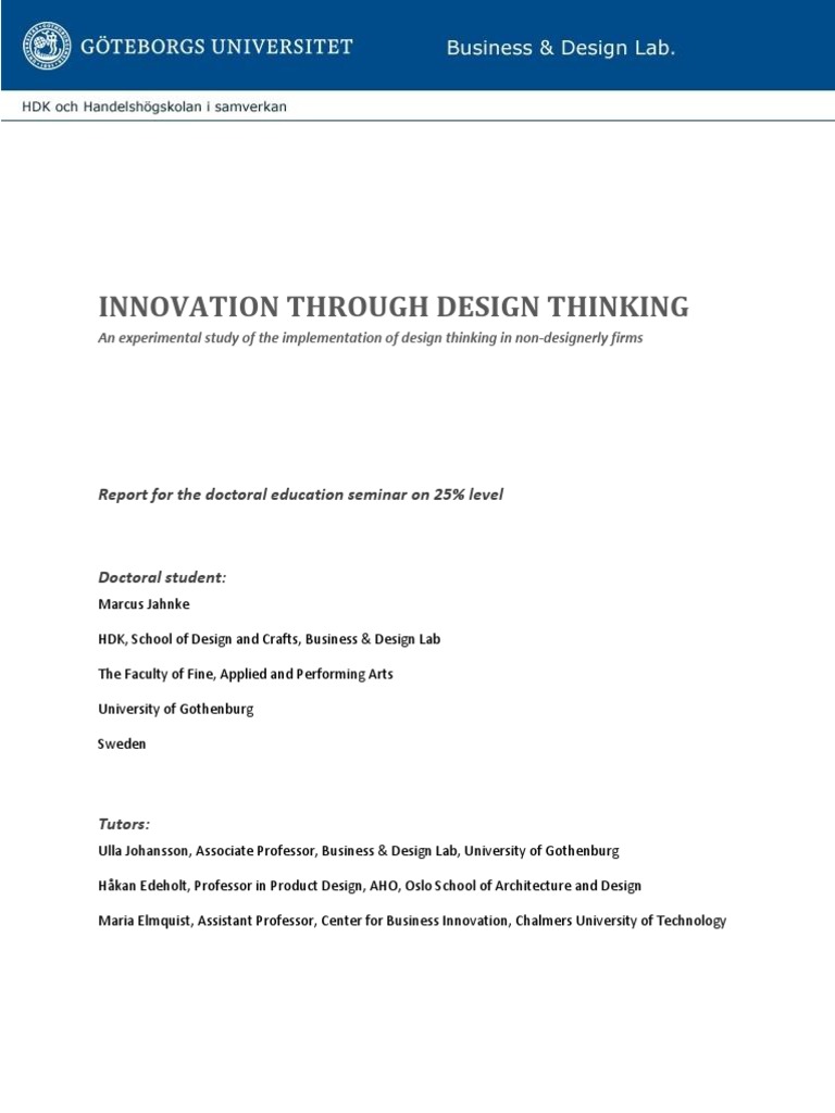 Innovation Via Design Thinking | PDF | Design Thinking | Design