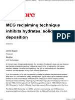 MEG Reclaiming Technique Inhibits Hydrates, Solids Deposition - Offshore