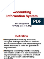 Accounting Information System: Mrs Beng'i Issa CPA (T), Msc. Fin. MGT