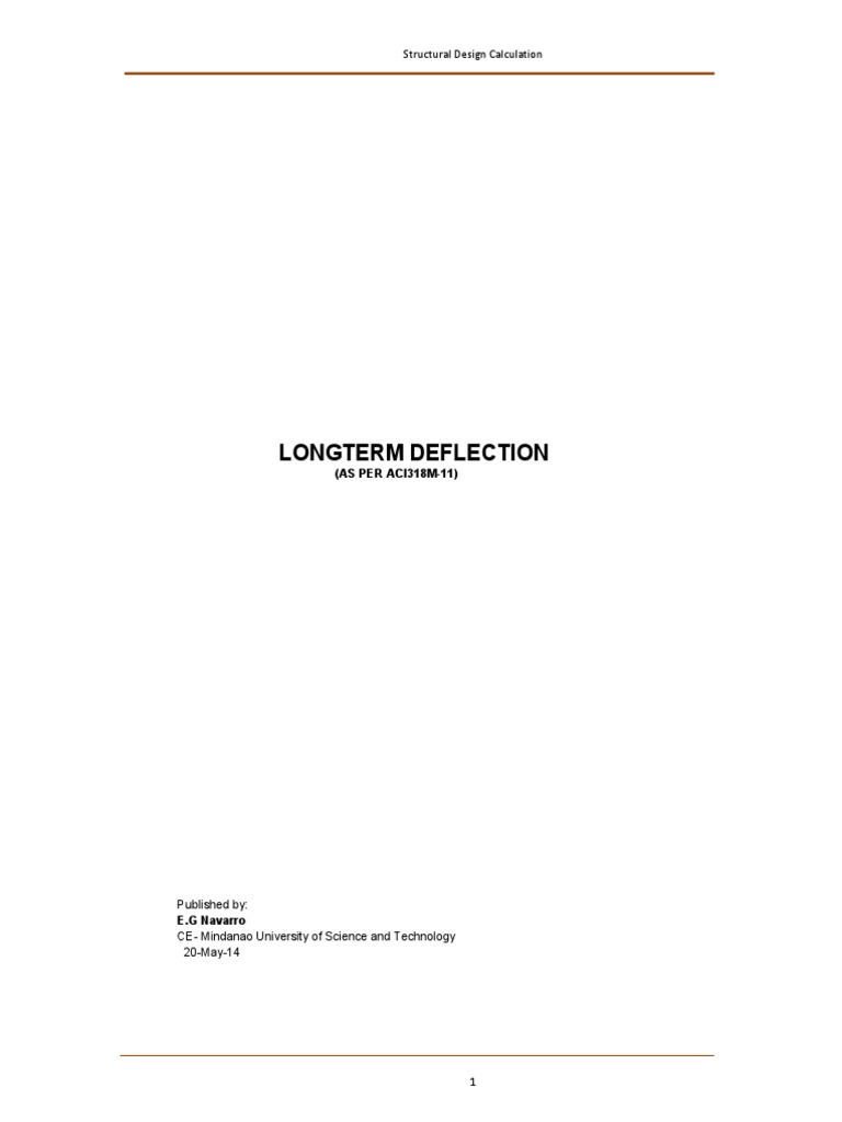 ETABS Long-Term Deflection Analysis | PDF | Beam (Structure) | Chemical ...
