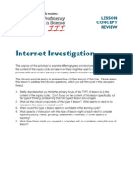 Internet Investigation Lesson Sample