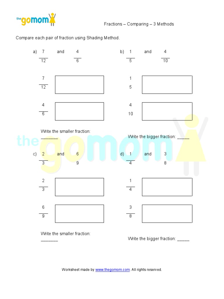 Fractions - Comparing - 3 Methods - Grade 3 | Fraction (Mathematics