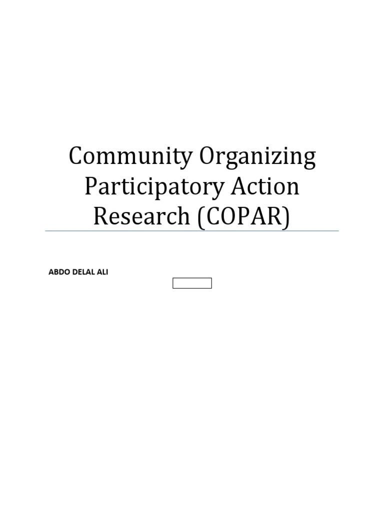Core Group Formation in COPAR | PDF | Community | Participatory Action ...