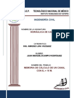 Evidencias Hidráulica de Canales - Juan Manuel Ocampo Rodríguez