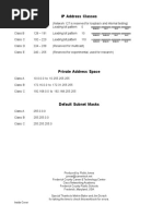 IP Address Classes: Network - Host - Host - Host