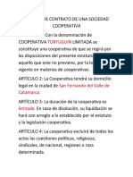 MODELO DE CONTRATO DE UNA SOCIEDAD COOPERATIVA Ulimo