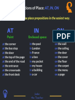 AT IN ON: Prepositions of Place