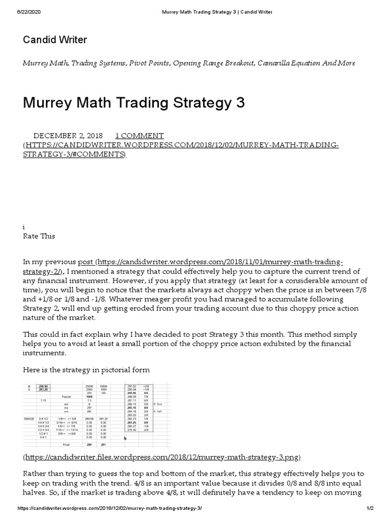 Murrey Math Trading Strategy Explained | PDF | Business | Financial ...