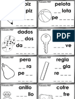 Tarjetas Silabas Faltantes Colorear Por Materiales Educativos para Maestras PDF
