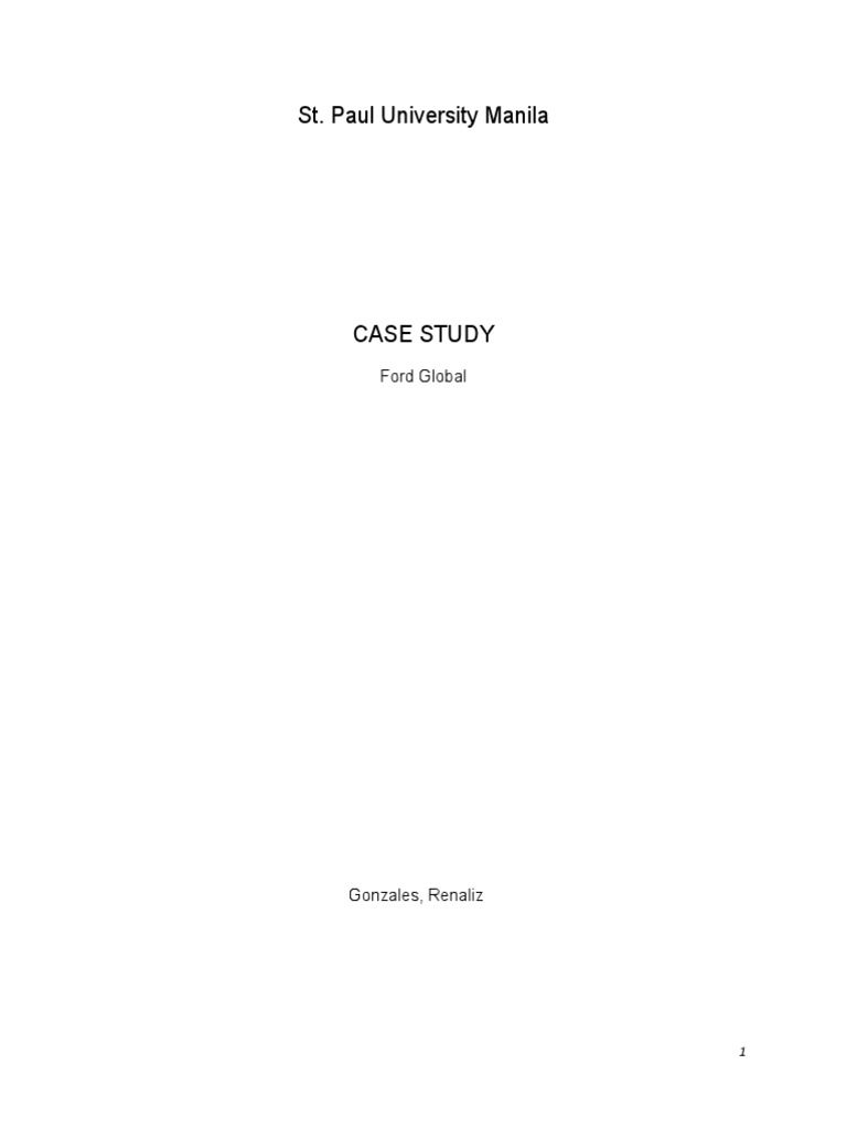 Ford Global Case Study - Gonzales | PDF | Ford Motor Company | Car