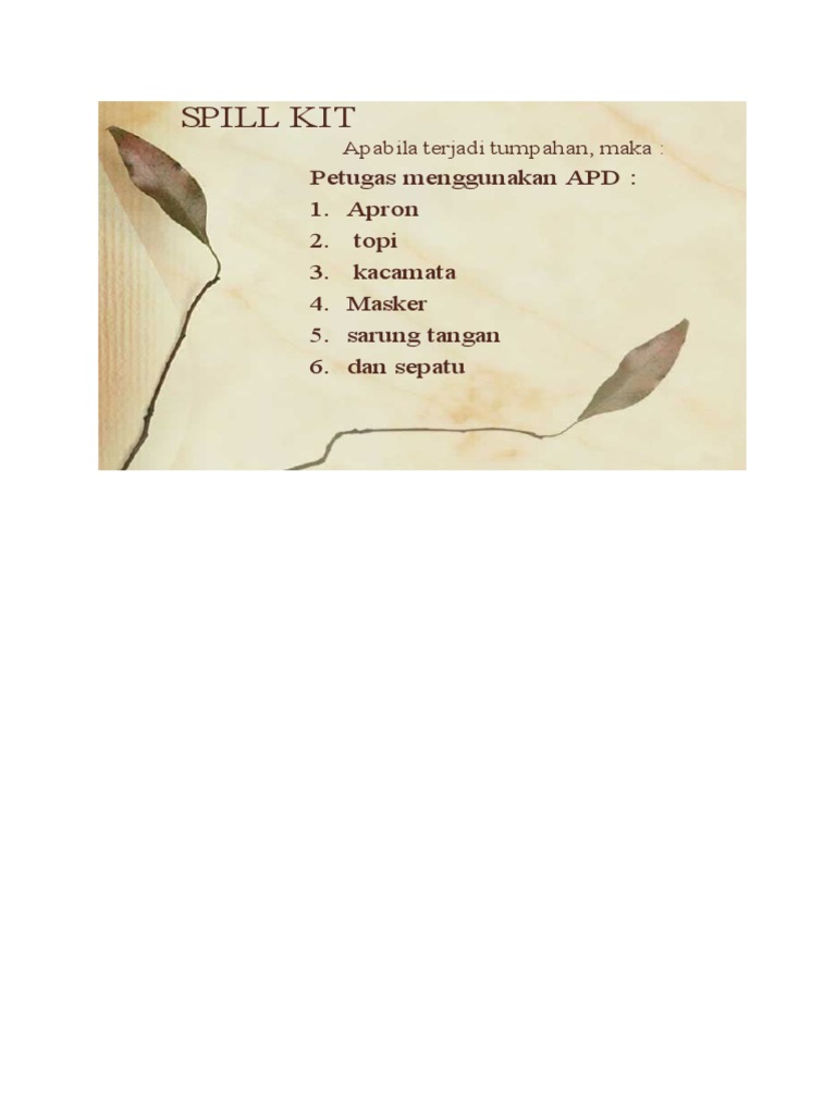Prosedur Penanganan Tumpahan Splikit | PDF | Kesehatan Holistik