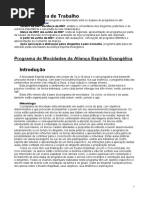 Cronograma de Trabalho com a mocidade