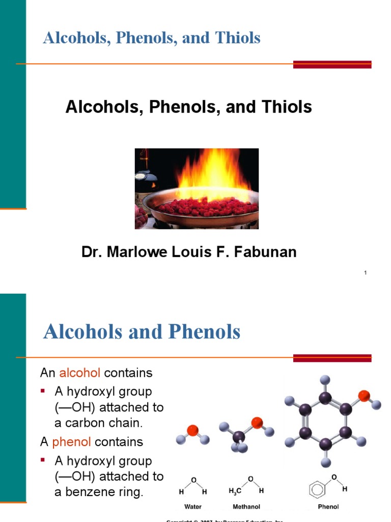 Alcohols, Phenols, Thiols | PDF | Alcohol | Ethanol