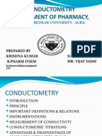 Conductometry Department of Pharmacy,: Dr. B. R. Ambedkar University, Agra-282002