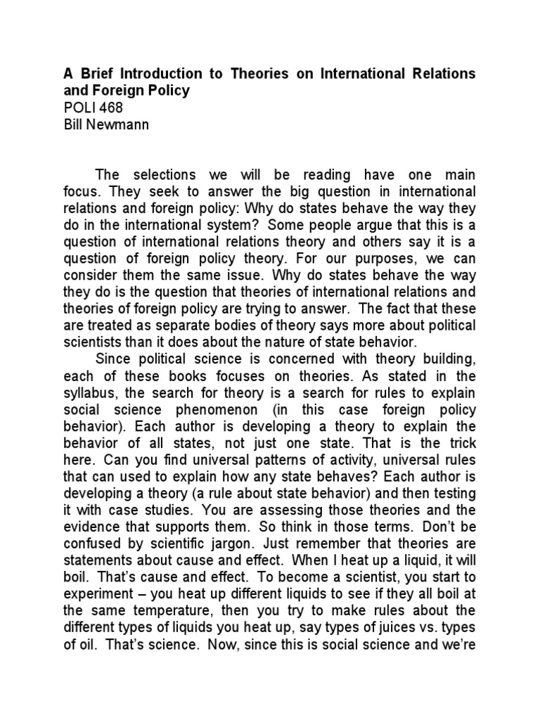 Theories of International Relations Explained | PDF | Identity (Social ...
