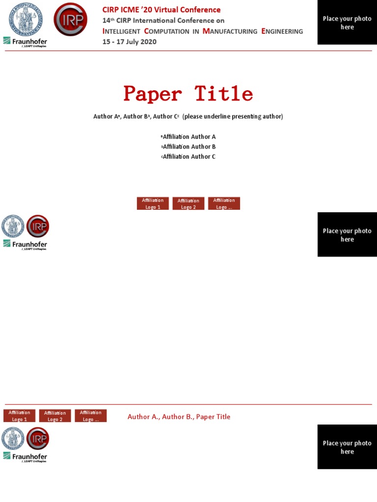 CIRP ICME 2020 Conference Overview | PDF