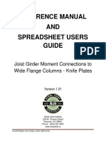 Reference Manual AND Spreadsheet Users Guide: Joist Girder Moment Connections To Wide Flange Columns - Knife Plates