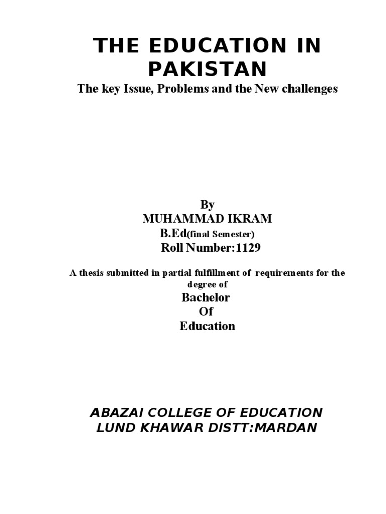 Education Challenges in Pakistan | PDF
