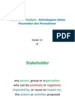 Stakeholder Analysis - : Kelembagaan Dalam Perumahan Dan Permukiman