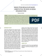 Field Learnings From Behaviour Based Saf