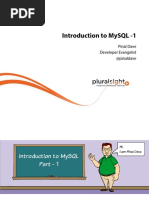 Introduction To Mysql - 1: Pinal Dave Developer Evangelist @pinaldave