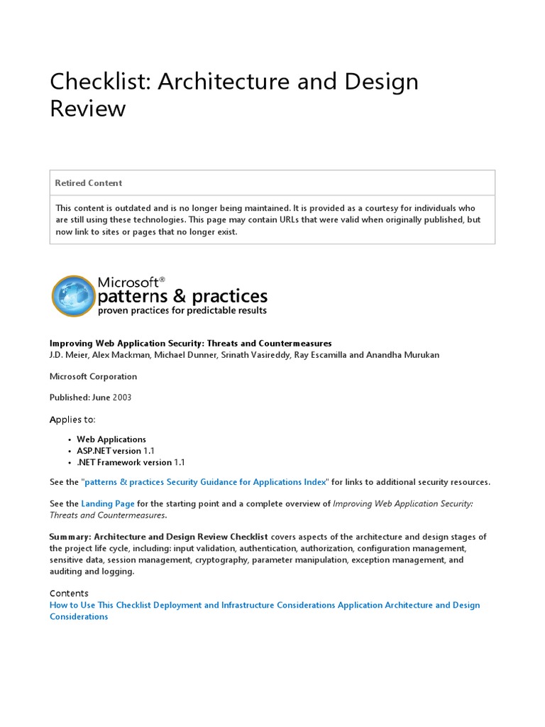 Microsoft Technologies Applications Architecture Review | PDF | Http ...