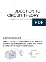 Introduction To Circuit Theory: Prepared By: Aaron U. Aquino, Ece