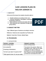 Detailed Lesson Plan in English (Grade 5) : I. Objectives