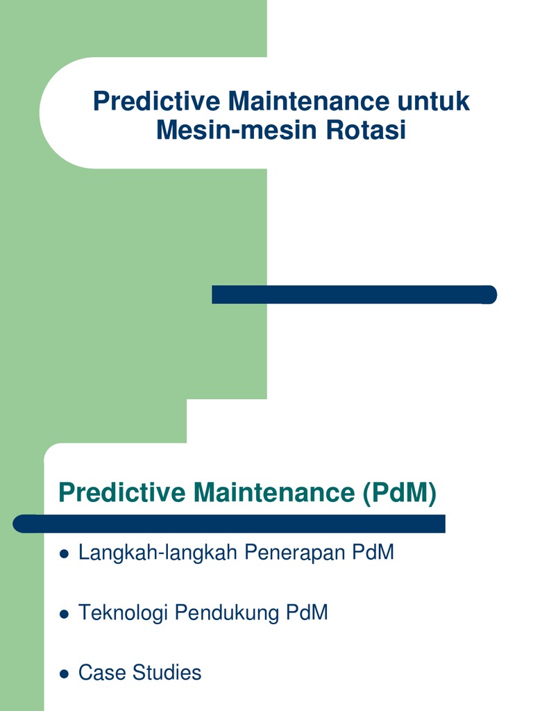 Predictive Maintenance For Rotating Machineries Pdf Wear Machines