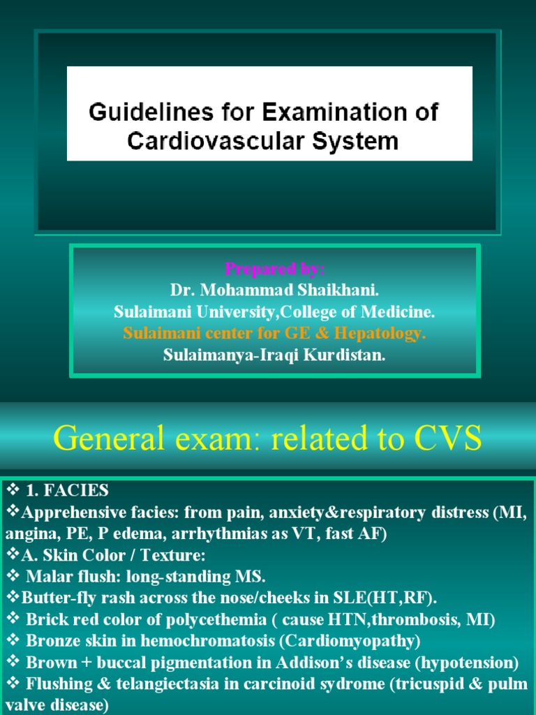 Comprehensive Cardiovascular Examination Guide | PDF | Heart Valve ...