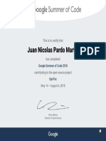 GSoC 2018 Certificate of Completion For Juan Nicolas Pardo Martin PDF