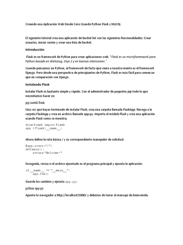 Aplicacion Python Flask | PDF