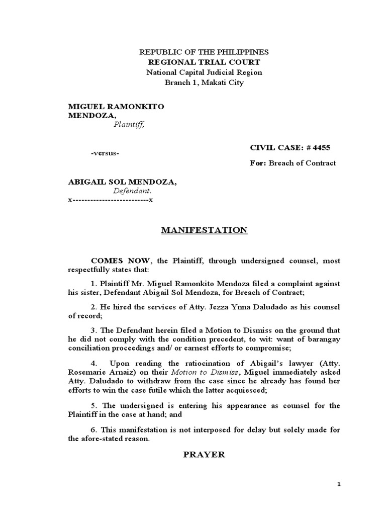 Practice Court Assignment 4-6 | PDF | Affidavit | Manila
