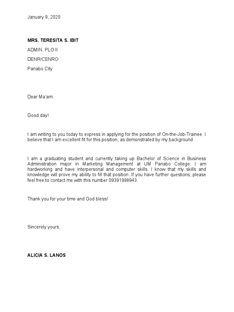 APPLICATION LETTER-denr  PDF